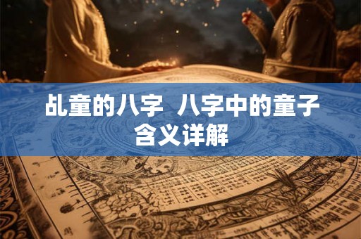 乩童的八字  八字中的童子含义详解