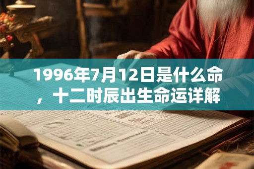 1996年7月12日是什么命,十二时辰出生命运详解 1996年7月12日是什么命,十二时辰出生命运详解