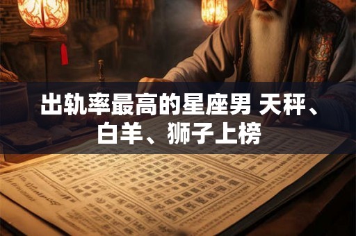 出轨率最高的星座男 天秤、白羊、狮子上榜