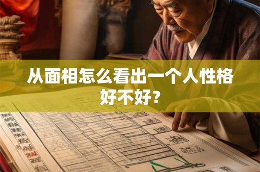从面相怎么看出一个人性格好不好？