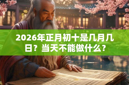 2026年正月初十是几月几日？当天不能做什么？