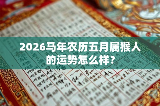 2026马年农历五月属猴人的运势怎么样？
