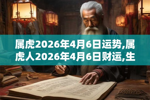 属虎2026年4月6日运势,属虎人2026年4月6日财运,生肖虎2026年4月6日运势 属虎2026年4月6日运势,属虎人2026年4月6日财运,生肖虎2026年4月6日运势