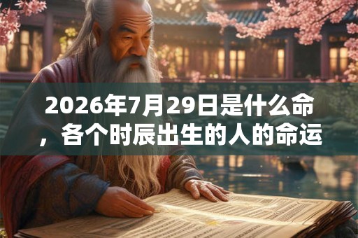2026年7月29日是什么命，各个时辰出生的人的命运
