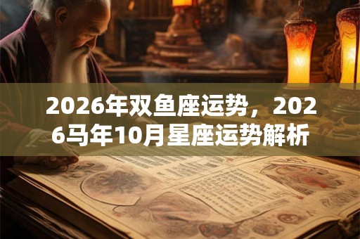 2026年双鱼座运势，2026马年10月星座运势解析