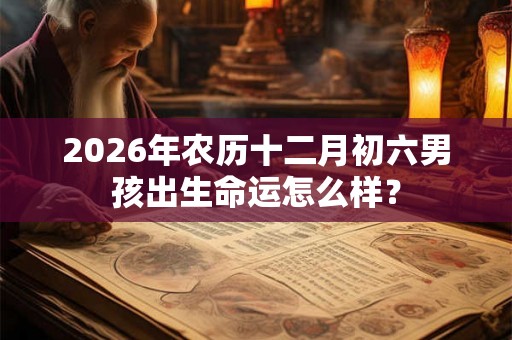 2026年农历十二月初六男孩出生命运怎么样? 2026年农历十二月初六男孩出生命运怎么样?