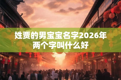姓贾的男宝宝名字2026年两个字叫什么好 姓贾的男宝宝名字2026年两个字叫什么好