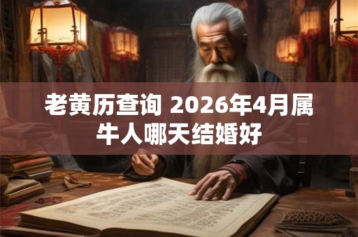 老黄历查询 2026年4月属牛人哪天结婚好