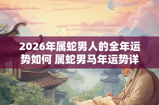 2026年属蛇男人的全年运势如何 属蛇男马年运势详解