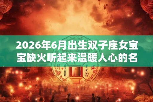 2026年6月出生双子座女宝宝缺火听起来温暖人心的名字！