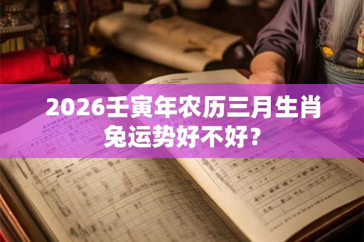 2026壬寅年农历三月生肖兔运势好不好？