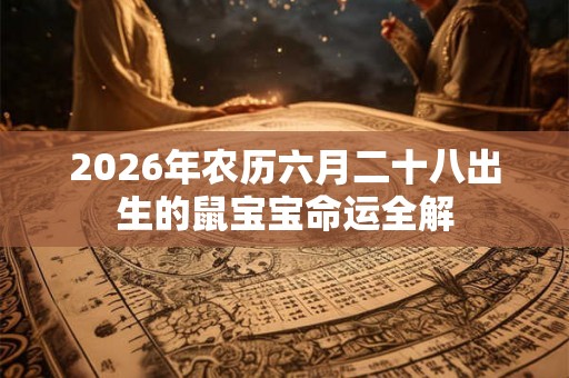 2026年农历六月二十八出生的鼠宝宝命运全解