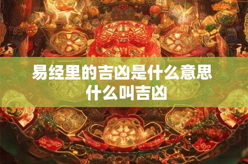 易经里的吉凶是什么意思  什么叫吉凶