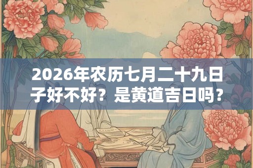 2026年农历七月二十九日子好不好？是黄道吉日吗？