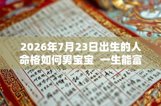 2026年7月23日出生的人命格如何男宝宝  一生能富贵吗