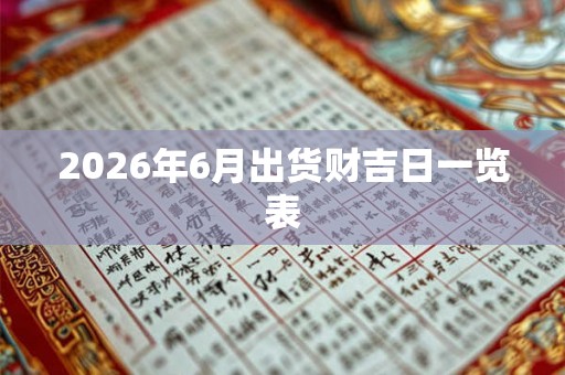 2026年6月出货财吉日一览表