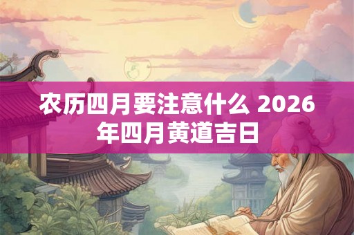 农历四月要注意什么 2026年四月黄道吉日 农历四月要注意什么 2026年四月黄道吉日