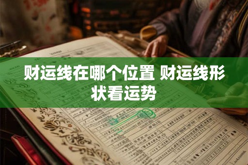 财运线在哪个位置 财运线形状看运势