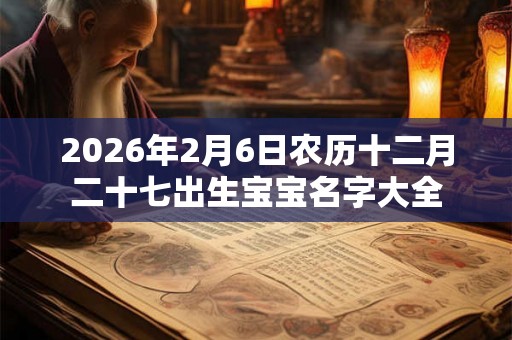 2026年2月6日农历十二月二十七出生宝宝名字大全
