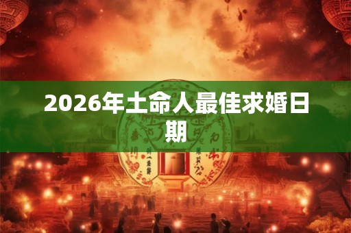 2026年土命人最佳求婚日期