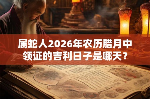 属蛇人2026年农历腊月中领证的吉利日子是哪天? 属蛇人2026年农历腊月中领证的吉利日子是哪天?
