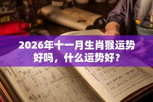 2026年十一月生肖猴运势好吗，什么运势好？