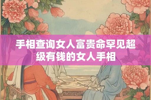 手相查询女人富贵命罕见超级有钱的女人手相