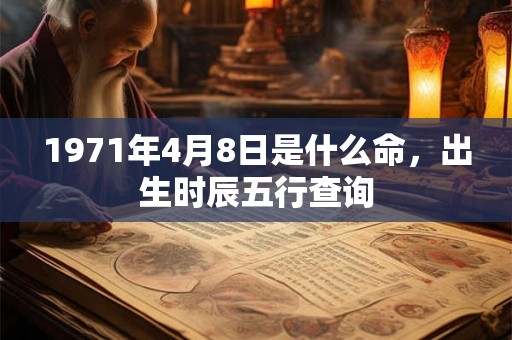 1971年4月8日是什么命，出生时辰五行查询