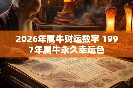 2026年属牛财运数字 1997年属牛永久幸运色