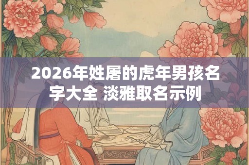 2026年姓屠的虎年男孩名字大全 淡雅取名示例