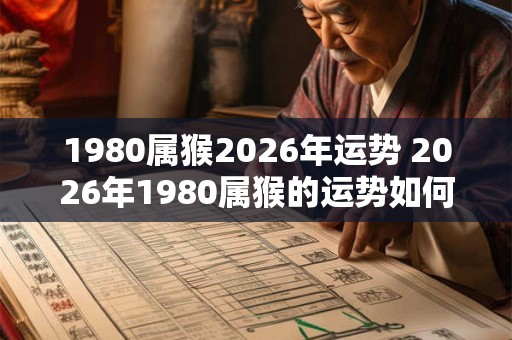 1980属猴2026年运势 2026年1980属猴的运势如何