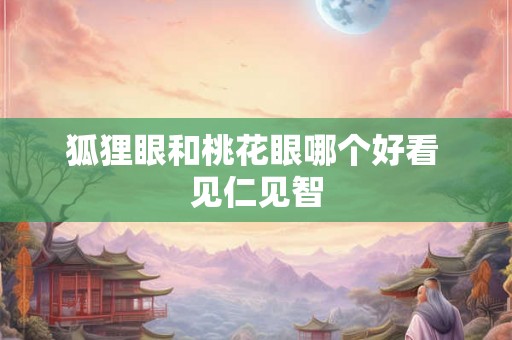 狐狸眼和桃花眼哪个好看 见仁见智