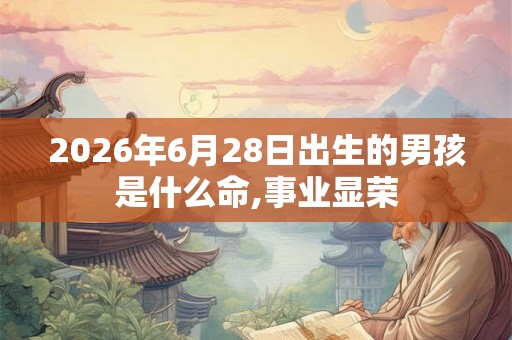 2026年6月28日出生的男孩是什么命,事业显荣 2026年6月28日出生的男孩是什么命,事业显荣