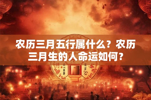 农历三月五行属什么?农历三月生的人命运如何? 农历三月五行属什么?农历三月生的人命运如何?