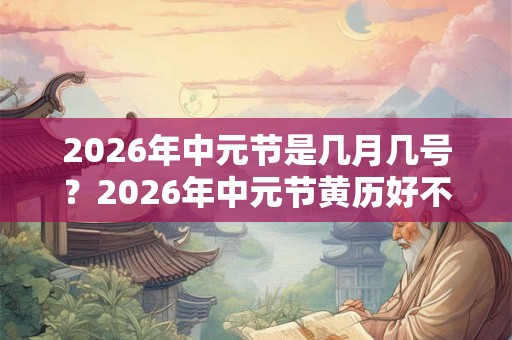 2026年中元节是几月几号？2026年中元节黄历好不好？