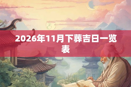 2026年11月下葬吉日一览表 2026年11月下葬吉日一览表