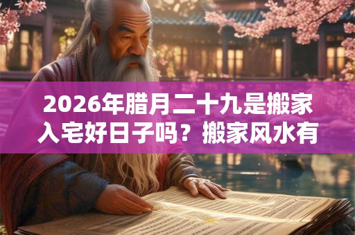 2026年腊月二十九是搬家入宅好日子吗？搬家风水有何讲究？