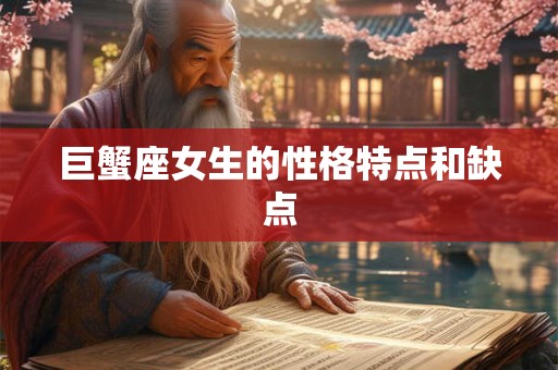 巨蟹座女生的性格特点和缺点