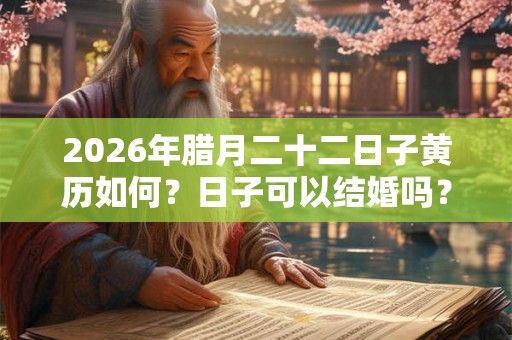 2026年腊月二十二日子黄历如何？日子可以结婚吗？