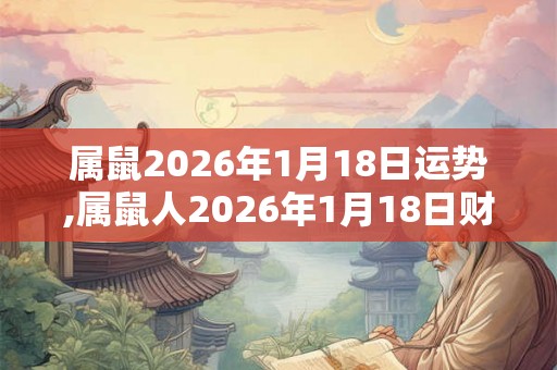 属鼠2026年1月18日运势,属鼠人2026年1月18日财运,生肖鼠2026年1月18日运势