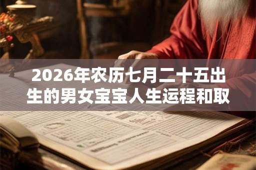 2026年农历七月二十五出生的男女宝宝人生运程和取名建议