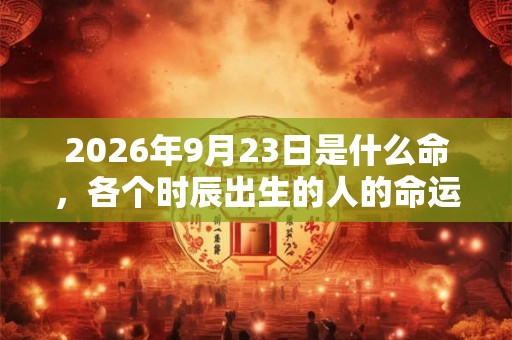 2026年9月23日是什么命，各个时辰出生的人的命运