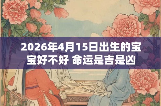2026年4月15日出生的宝宝好不好 命运是吉是凶