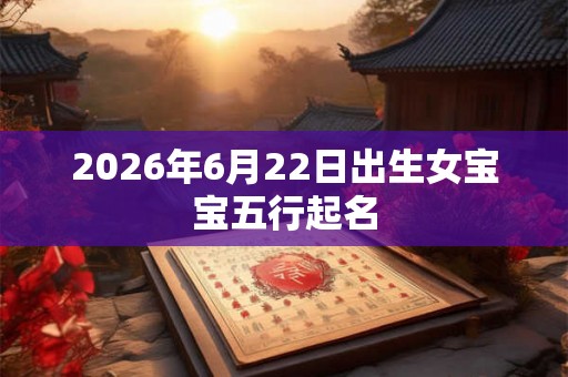 2026年6月22日出生女宝宝五行起名