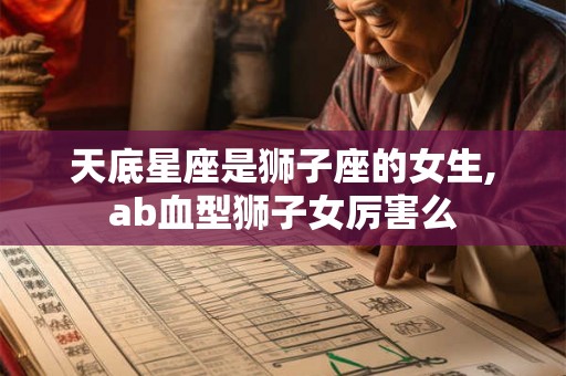 天底星座是狮子座的女生,ab血型狮子女厉害么