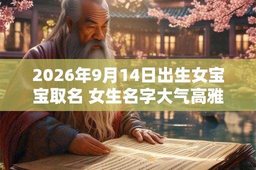 2026年9月14日出生女宝宝取名 女生名字大气高雅