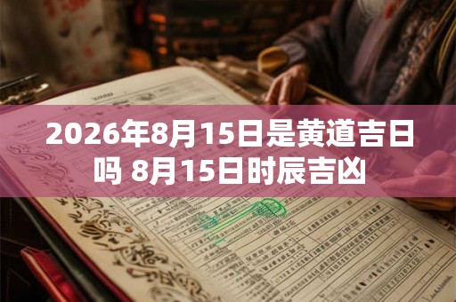 2026年8月15日是黄道吉日吗 8月15日时辰吉凶