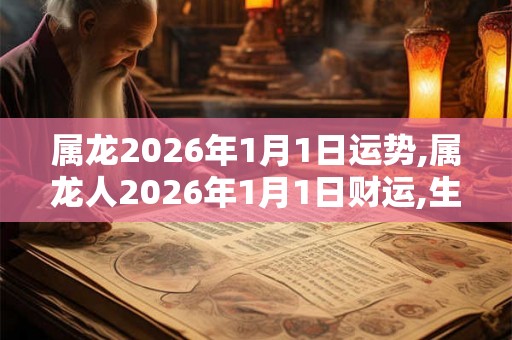 属龙2026年1月1日运势,属龙人2026年1月1日财运,生肖龙2026年1月1日运势