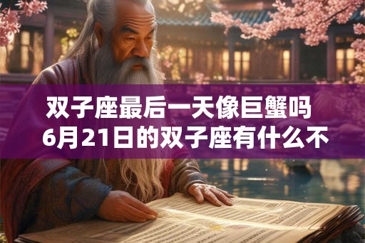 双子座最后一天像巨蟹吗  6月21日的双子座有什么不同