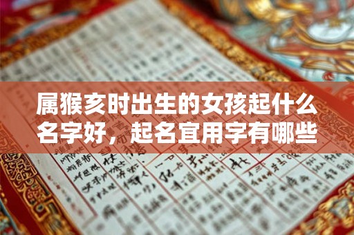 属猴亥时出生的女孩起什么名字好，起名宜用字有哪些